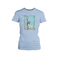 With Liberty Women's Tee Baby Blue, xl-womens