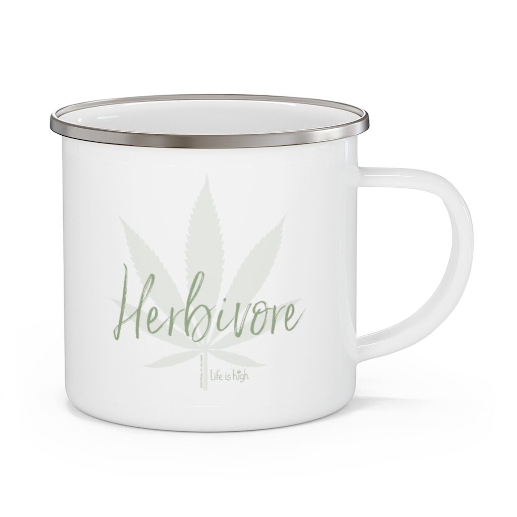 live wild enamel camping mug